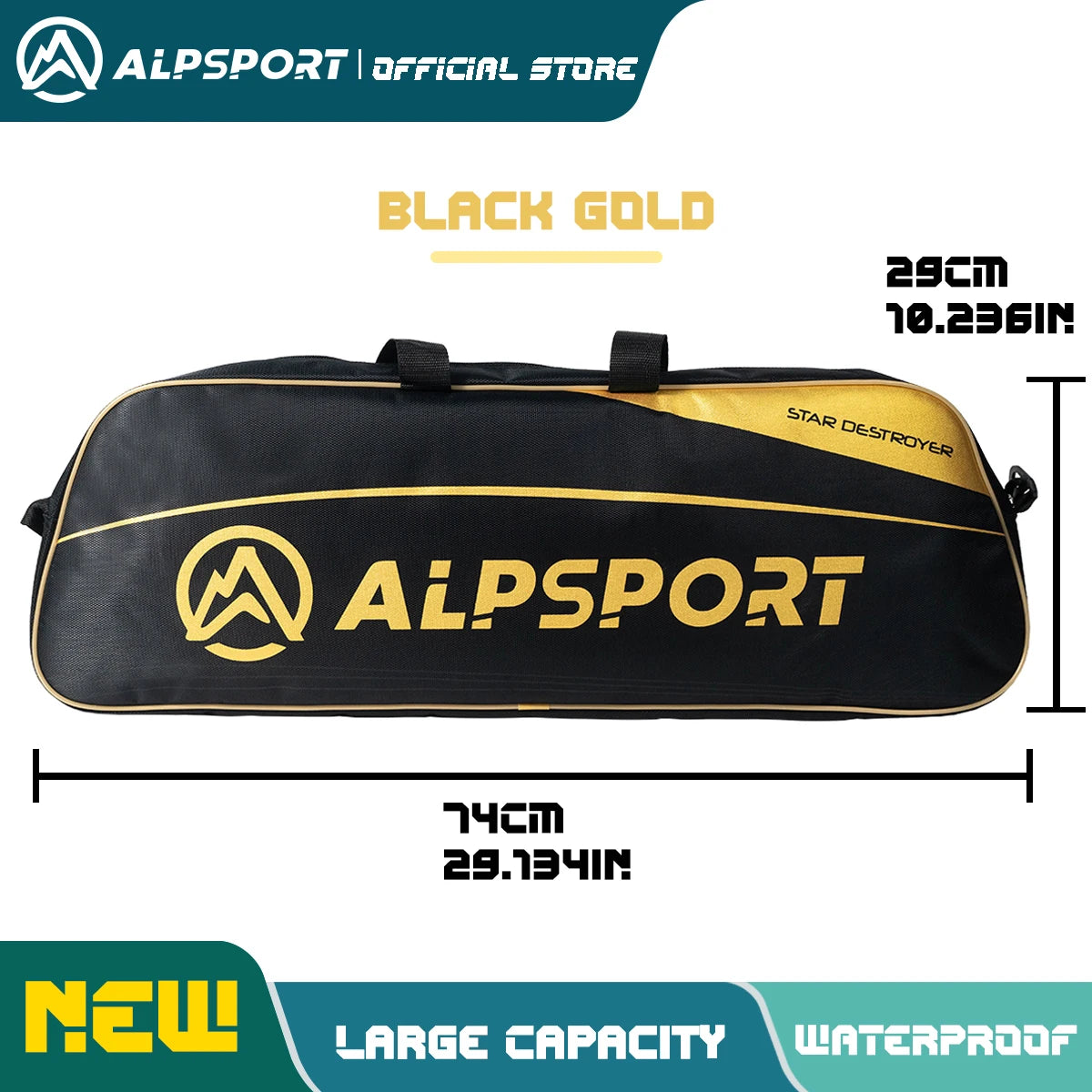 Alpsport Badminton Tennis Racket Bags Large Capacity Waterproof Neutral PP Material Personalized Design Suitable for Students