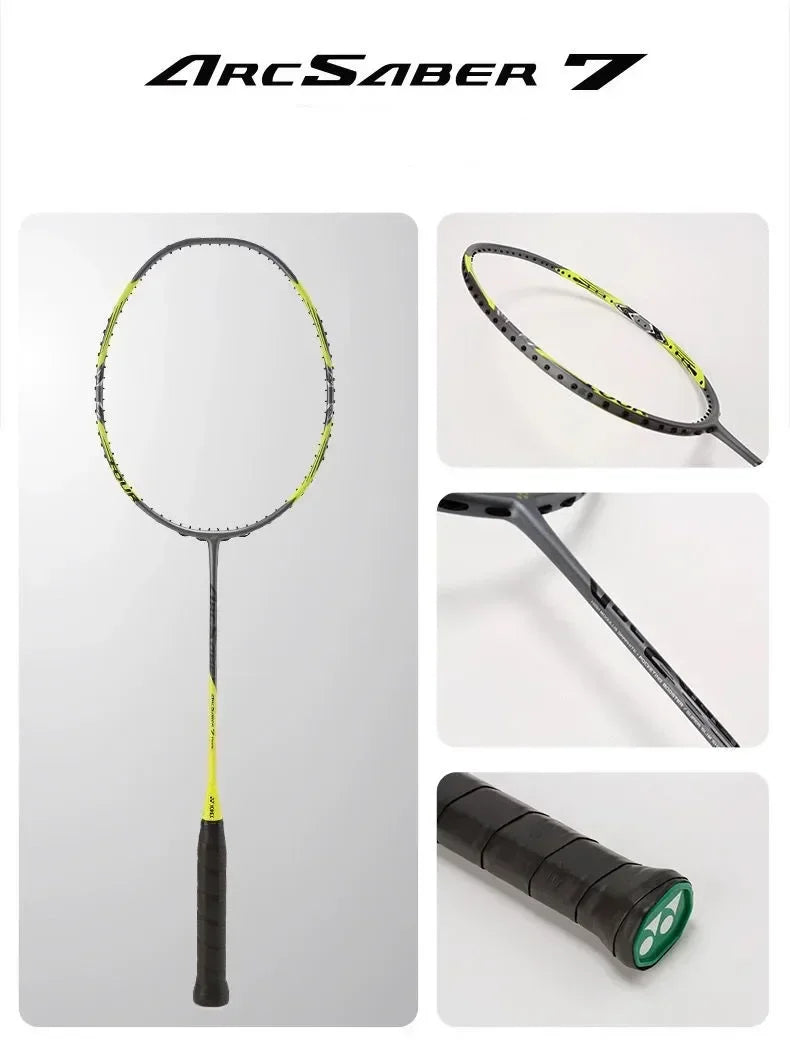 Yonex Original ARCSABER 11 PRO Badminton Racket ARC 7 PRO High Quality Speed Carbon Fiber Professional Rackets Set with Line