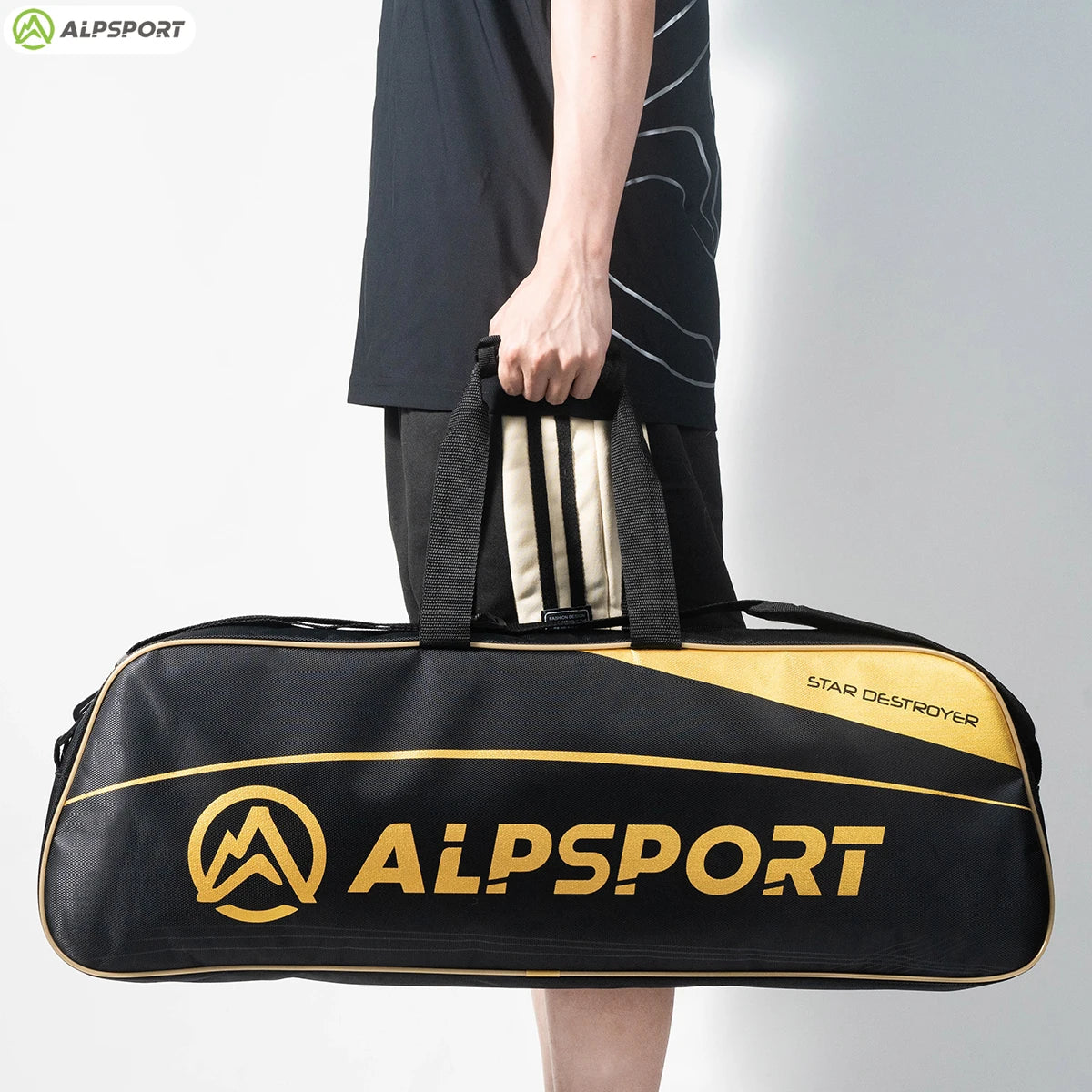 Alpsport Badminton Tennis Racket Bags Large Capacity Waterproof Neutral PP Material Personalized Design Suitable for Students