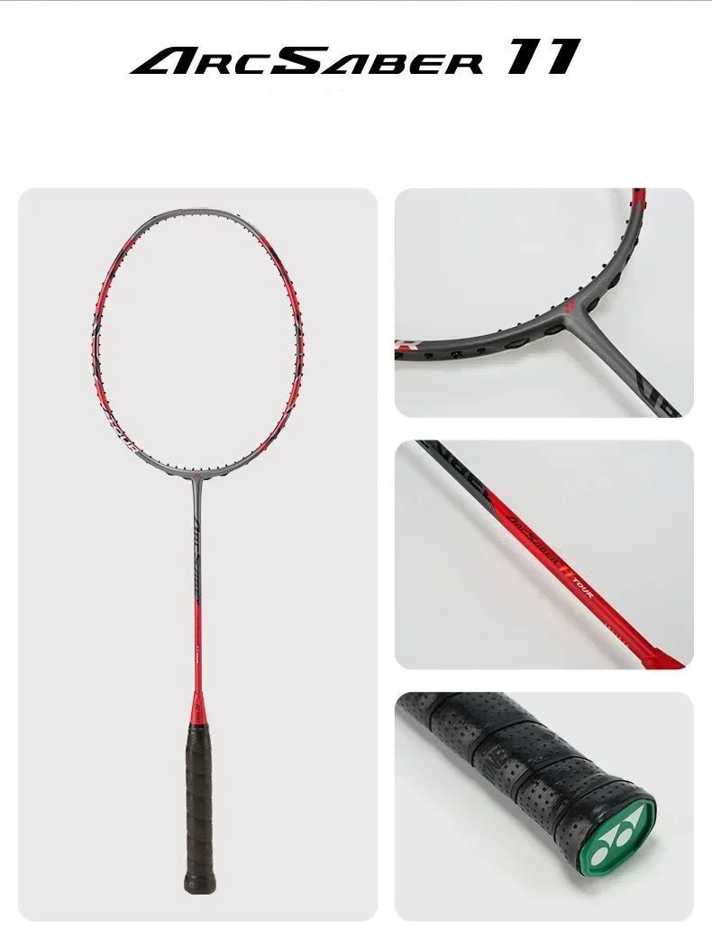 Yonex Original ARCSABER 11 PRO Badminton Racket ARC 7 PRO High Quality Speed Carbon Fiber Professional Rackets Set with Line